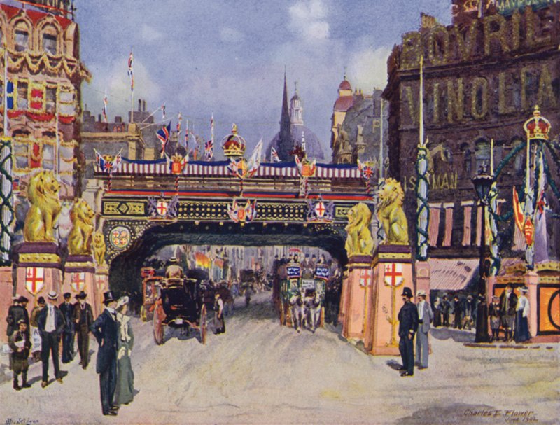Ludgate Circus nel giugno 1902 da Charles Edwin Flower