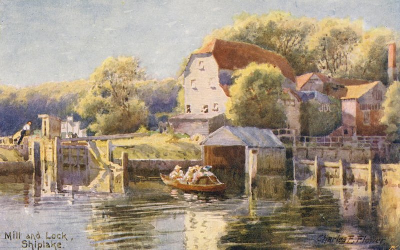 Fiume Tamigi: Mulino e Chiusa Shiplake da Charles Edwin Flower