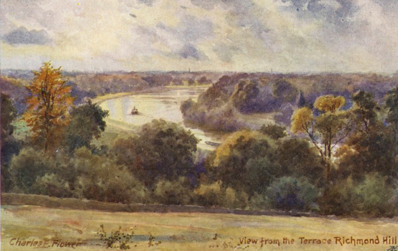 Fiume Tamigi: Vista dalla terrazza di Richmond Hill da Charles Edwin Flower