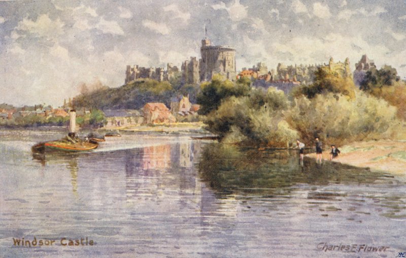 Fiume Tamigi: Castello di Windsor da Charles Edwin Flower