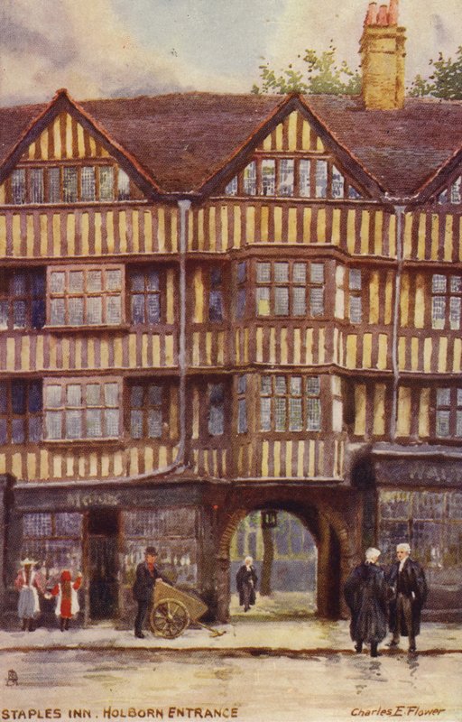 Staples Inn, ingresso di Holborn, Londra da Charles Edwin Flower