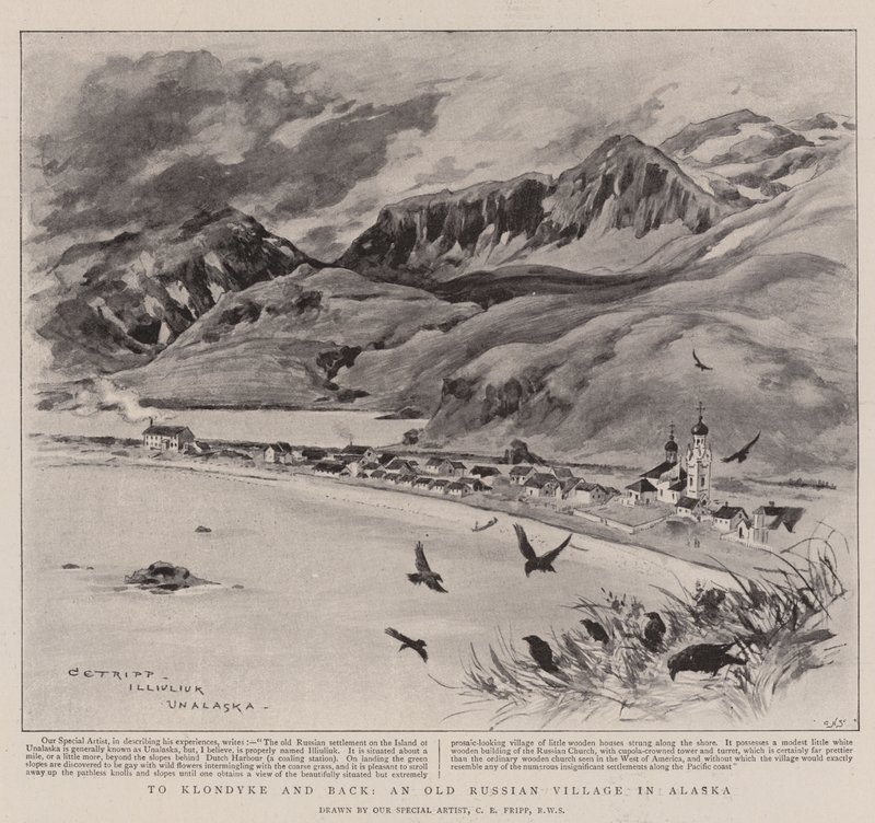 Verso Klondyke e ritorno, un vecchio villaggio russo in Alaska da Charles Edwin Fripp