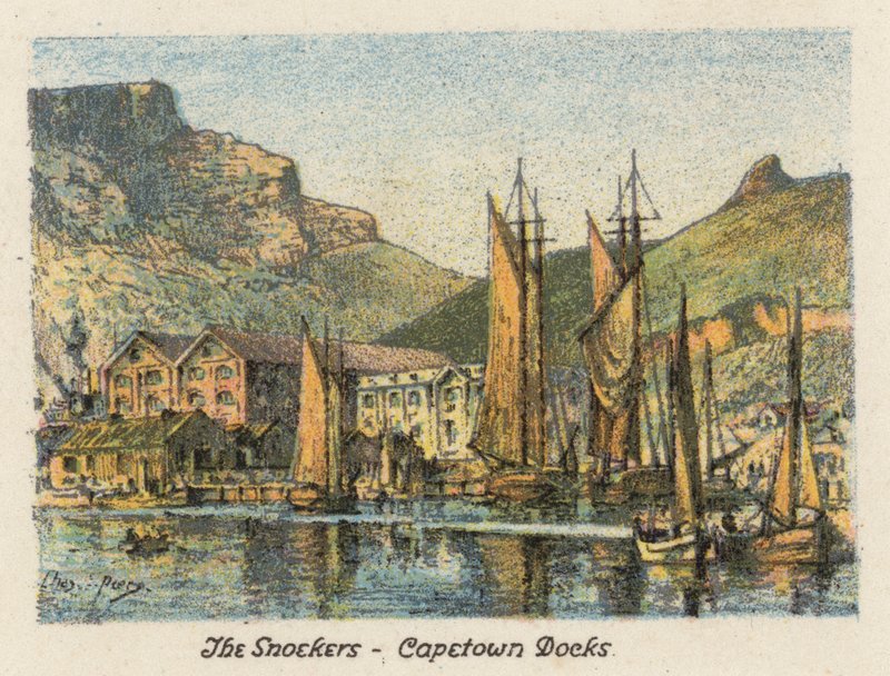Sudafrica: I pescatori di snoek, banchine di Città del Capo da Charles Ernest Peers