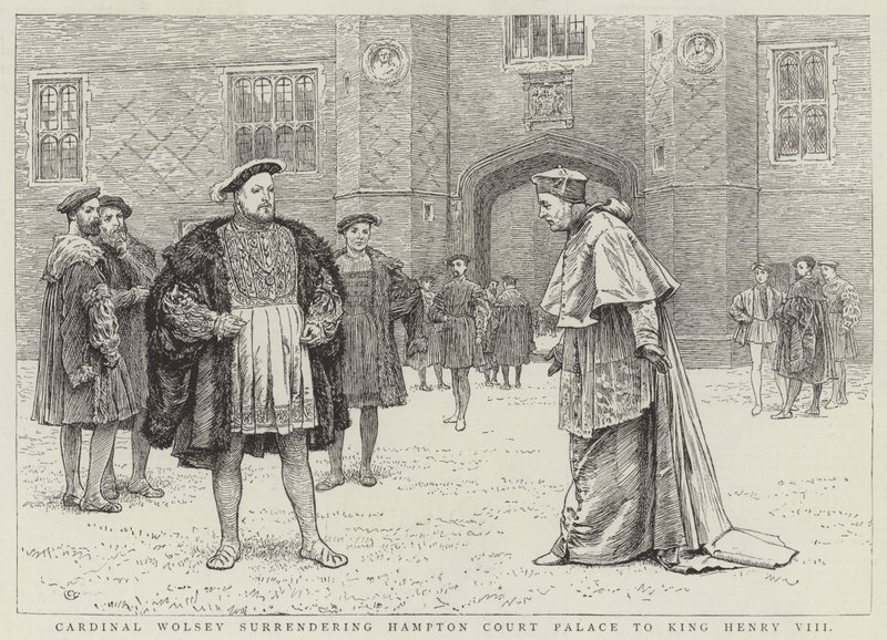 Il cardinale Wolsey cede Hampton Court Palace a re Enrico VIII da Charles Green