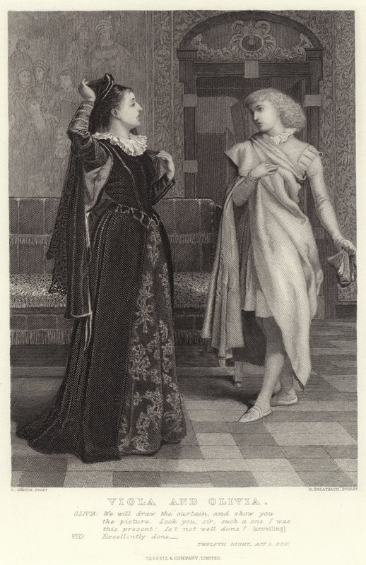 Viola e Olivia, La dodicesima notte, Atto I, Scena V da Charles Green