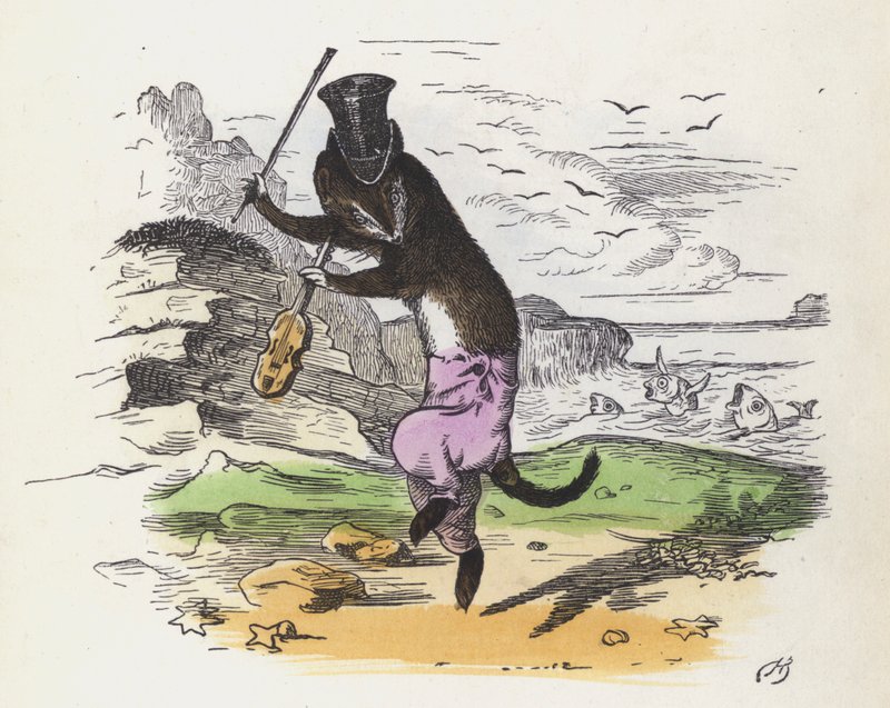 Donnola Francese che Suona il Violino e Balla da Charles Henry (after) Bennett
