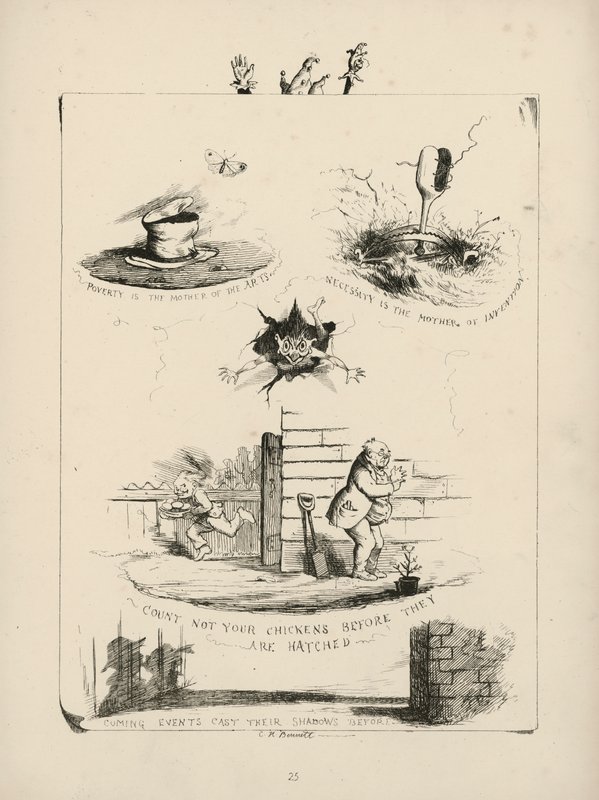 Pagina da Proverbi con immagini di Charles H Bennett da Charles Henry (after) Bennett