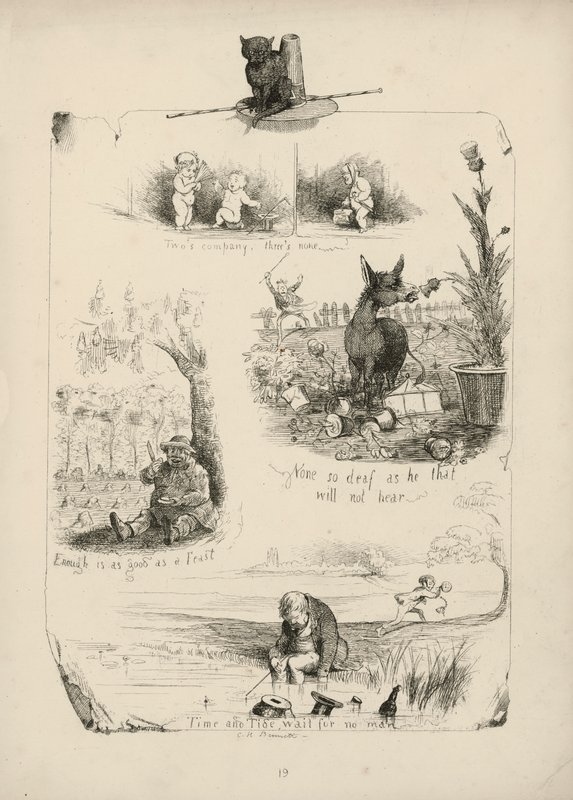 Pagina da Proverbi con immagini di Charles H Bennett da Charles Henry (after) Bennett