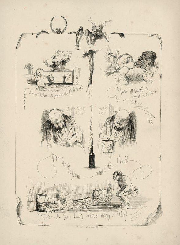 Pagina da Proverbi con immagini di Charles H Bennett da Charles Henry (after) Bennett