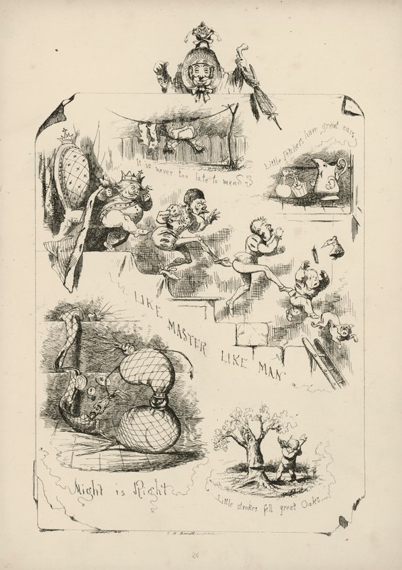 Pagina dai Proverbi con immagini di Charles H Bennett da Charles Henry (after) Bennett
