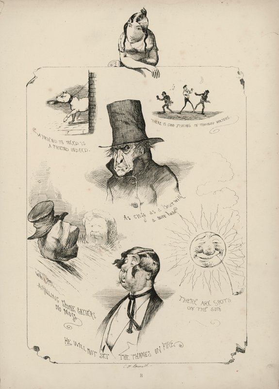 Pagina dai Proverbi con illustrazioni di Charles H Bennett da Charles Henry (after) Bennett