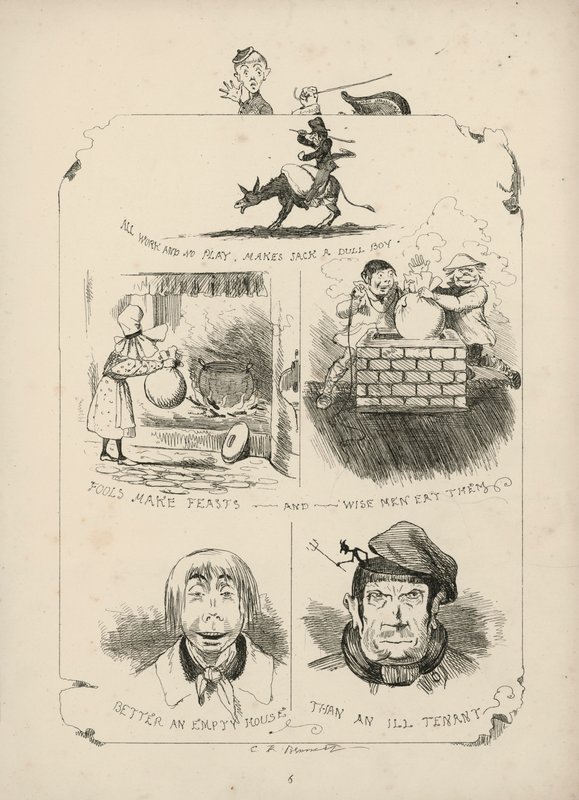 Pagina dai Proverbi con immagini di Charles H Bennett da Charles Henry (after) Bennett