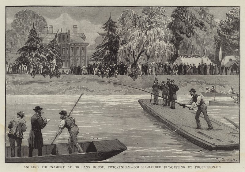 Torneo di Pesca a Orleans House, Twickenham, Lancio a Doppia Mano da Professionisti da Charles J. Staniland