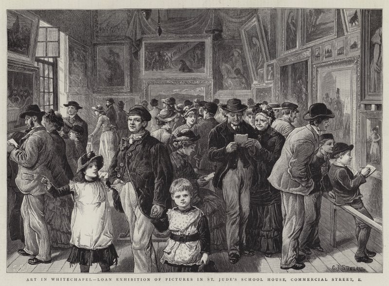 Arte a Whitechapel, Mostra di prestito di quadri nella scuola di St Jude, Commercial Street, East da Charles J. Staniland