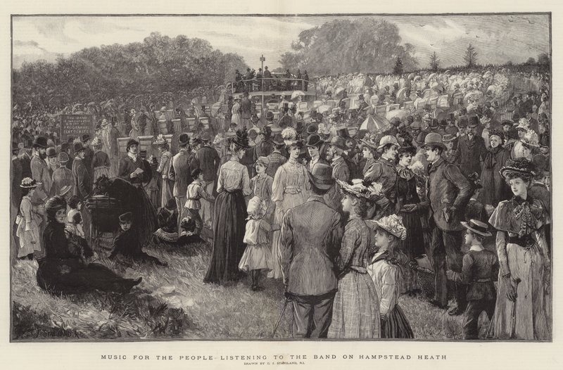 Musica per il Popolo che ascolta la Banda su Hampstead Heath da Charles J. Staniland