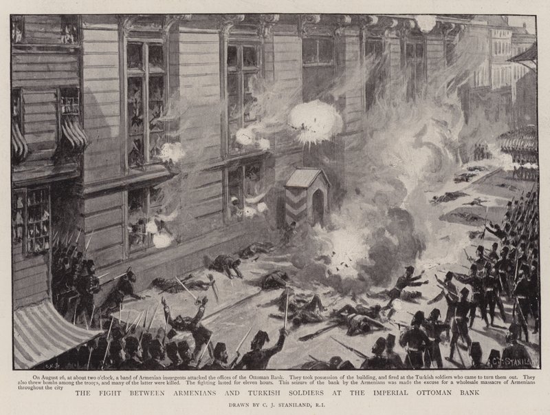 La lotta tra armeni e soldati turchi alla Banca Imperiale Ottomana da Charles J. Staniland