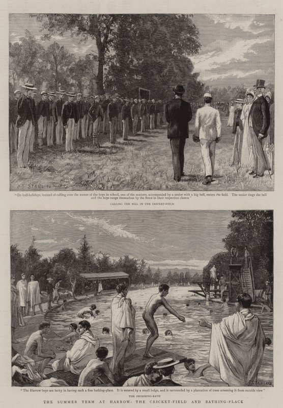 Il trimestre estivo a Harrow, il campo da cricket e il luogo di balneazione da Charles J. Staniland