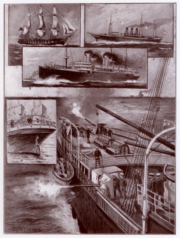 Navi mercantili armate da Charles John de (after) Lacy