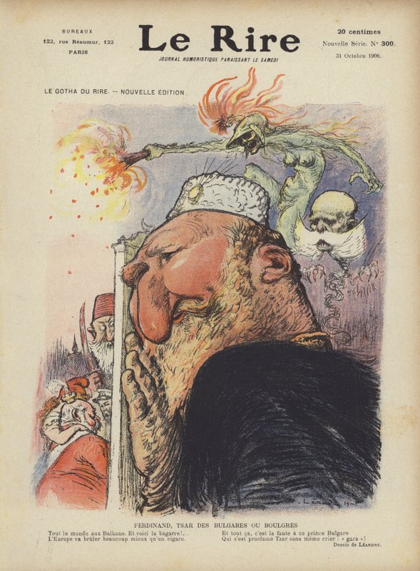 Caricatura dello Zar Ferdinando I di Bulgaria. Illustrazione per Le Rire da Charles Leandre