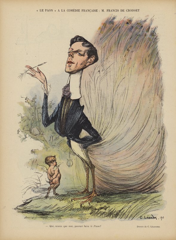 Francis de Croisset, drammaturgo, romanziere e librettista francese. Illustrazione per Le Rire da Charles Leandre