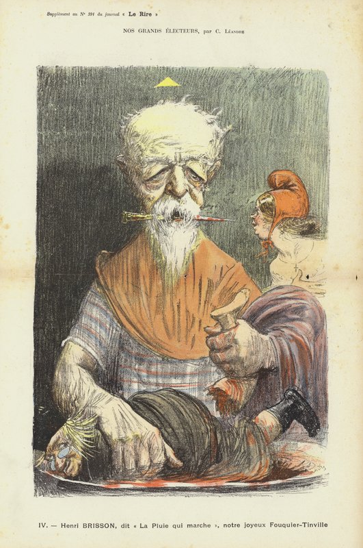 Henri Brisson, politico francese, illustrazione per Le Rire da Charles Leandre