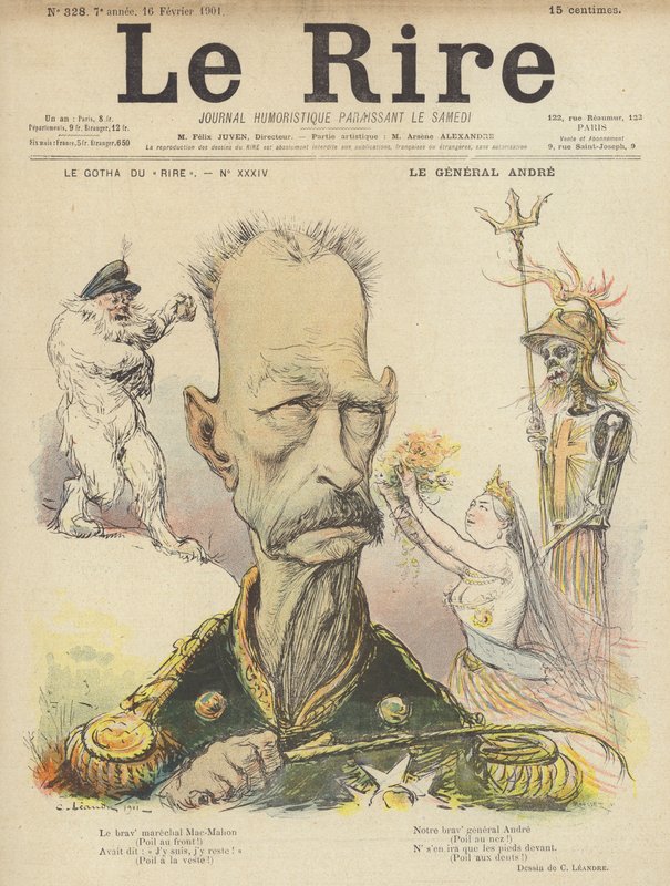 Il Generale Andre, Illustrazione per Le Rire da Charles Leandre