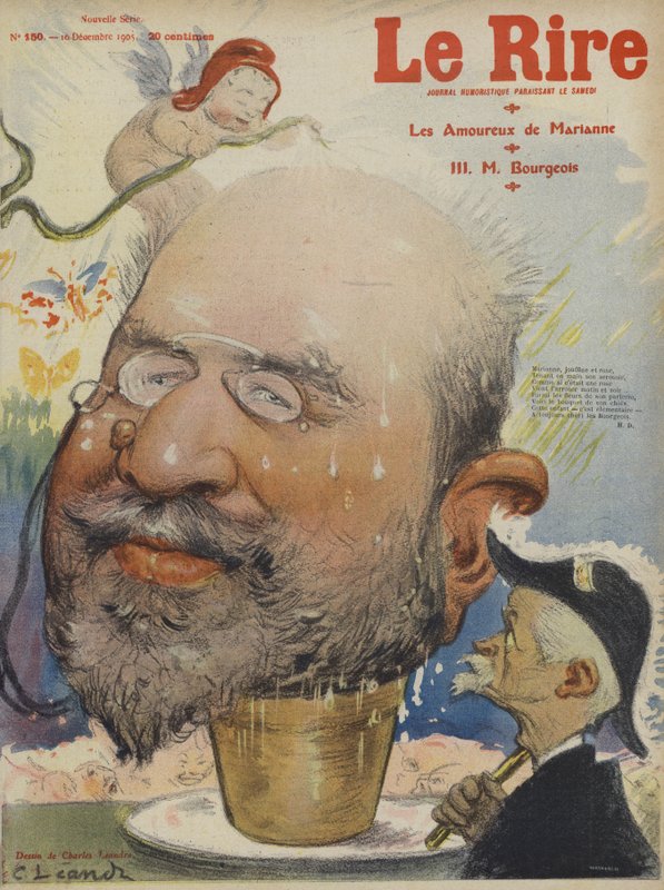 Leon Bourgeois, politico francese. Illustrazione per Le Rire da Charles Leandre