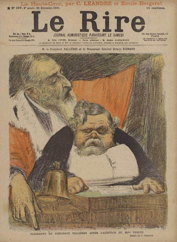 M Le President Fallieres e Le Procureur General Octave Bernard, Illustrazione per Le Rire da Charles Leandre