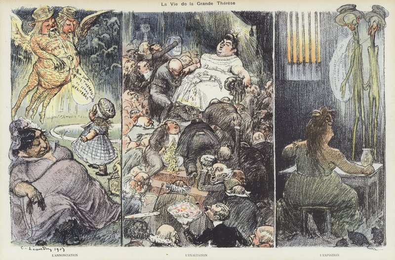 La vita della truffatrice Therese Humbert. Illustrazione per Le Rire da Charles Leandre