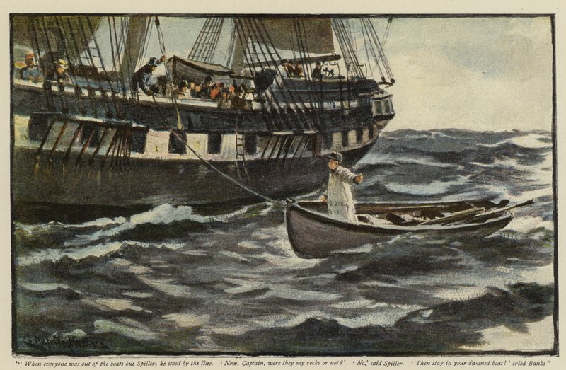 Illustrazione per La riabilitazione della Vigia, di Morley Roberts da Charles Napier Hemy