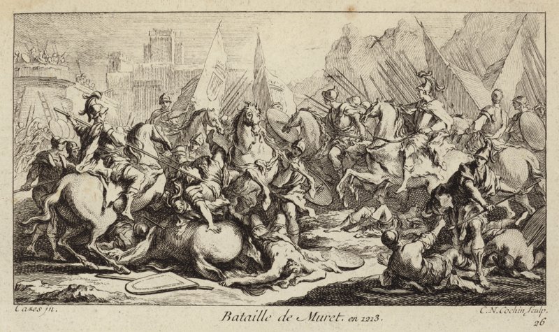 Battaglia di Muret, Francia, Crociata Albigese da Charles Nicolas II Cochin