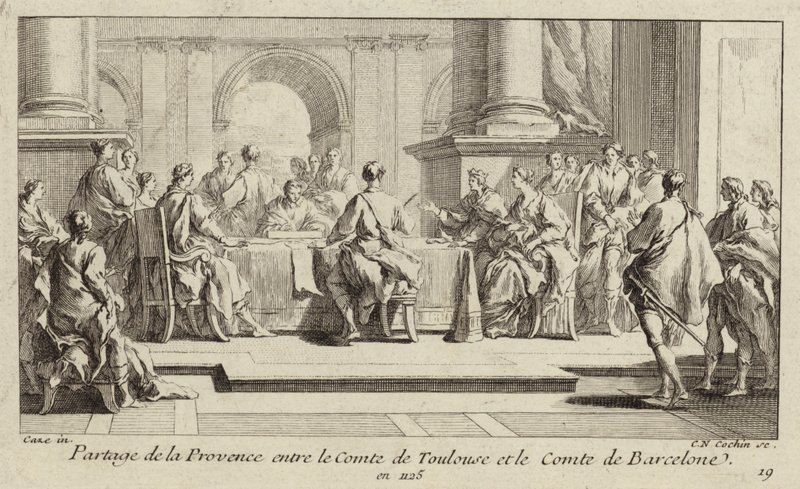 Partizione della Provenza tra i Conti di Tolosa e Barcellona, 1125 da Charles Nicolas II Cochin