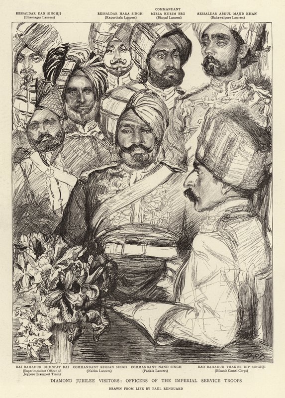 Visitatori del Giubileo di Diamante, ufficiali delle truppe di servizio imperiale da Charles Paul Renouard