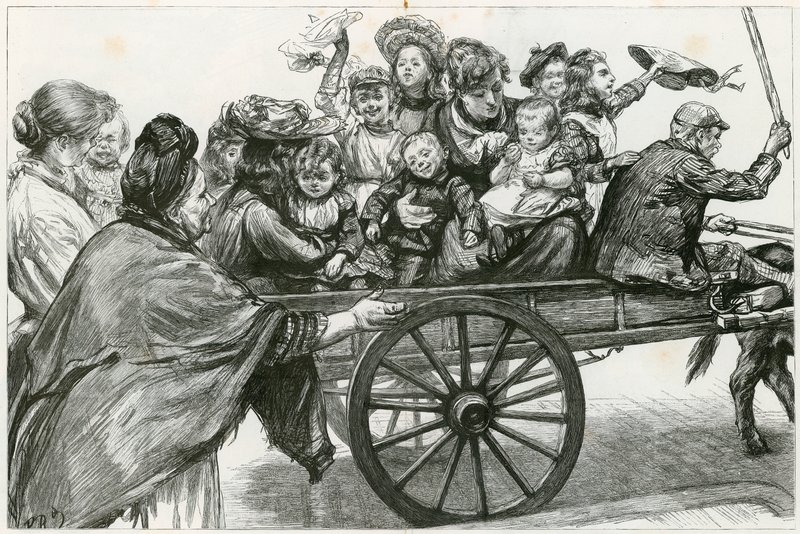 Verso la foresta di Epping: uno studio di un coster e una festa di famiglia a Whitmonday da Charles Paul Renouard