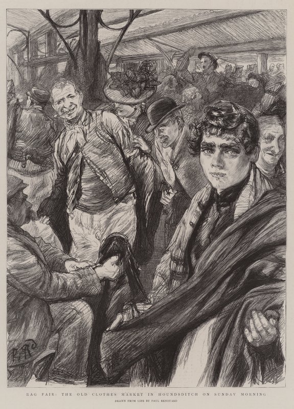 Rag Fair, il mercato dei vestiti usati a Hounsditch la domenica mattina da Charles Paul Renouard