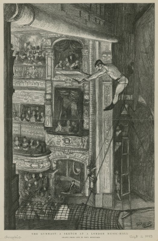 Il ginnasta: uno schizzo in un music hall di Londra da Charles Paul Renouard