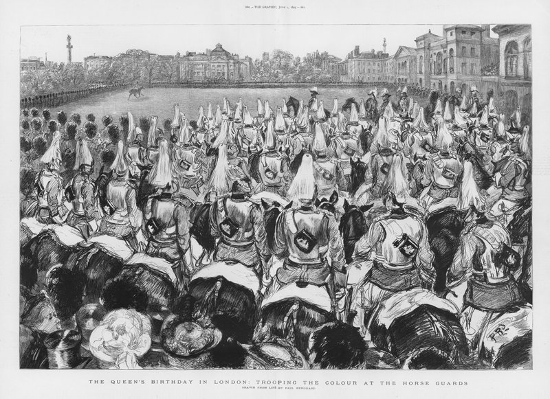 Parata della Bandiera alle Horse Guards da Charles Paul Renouard