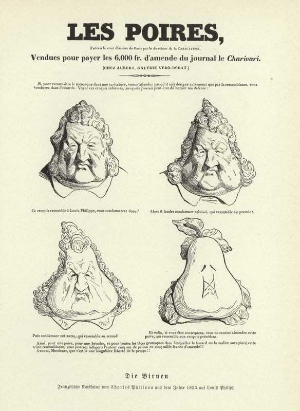 Caricatura del re Luigi Filippo I di Francia da Charles Philipon