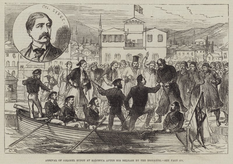 Arrivo del colonnello Synge a Salonicco dopo il suo rilascio dai briganti da Sir John Charles Robinson