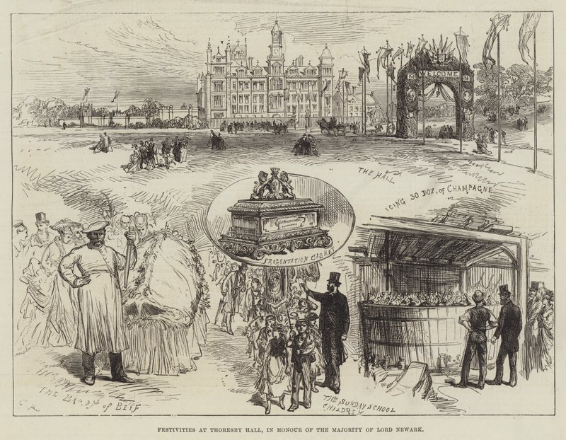 Festeggiamenti a Thoresby Hall, in onore della maggioranza di Lord Newark da Sir John Charles Robinson