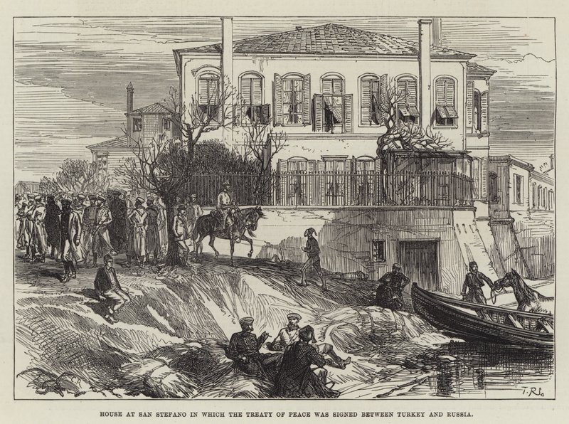 Casa a San Stefano in cui fu firmato il Trattato di Pace tra Turchia e Russia da Sir John Charles Robinson