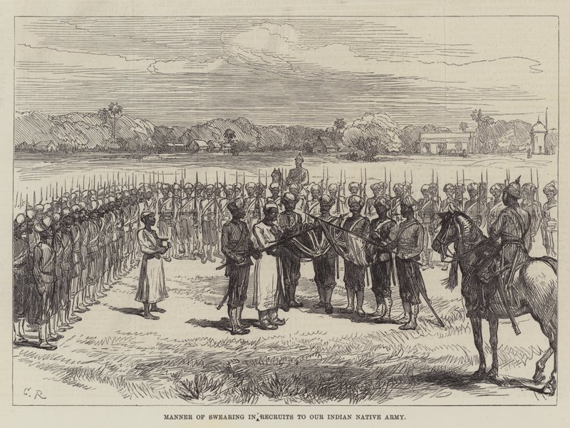 Modo di giurare le reclute nel nostro esercito nativo indiano da Sir John Charles Robinson