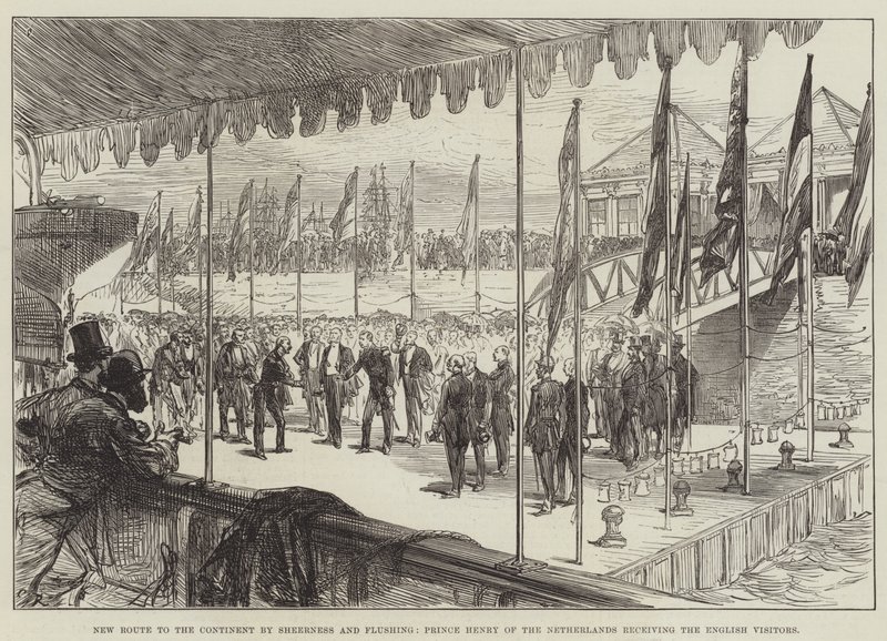 Nuova rotta per il continente da Sheerness e Flushing, il principe Enrico dei Paesi Bassi riceve i visitatori inglesi da Sir John Charles Robinson