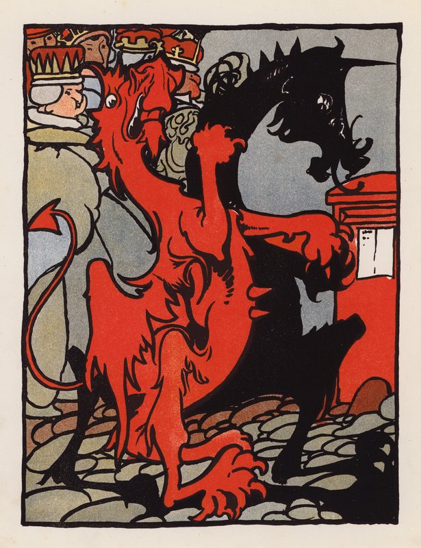 Nonsense: Figura araldica che cammina lungo lo Strand con i re da Charles Robinson
