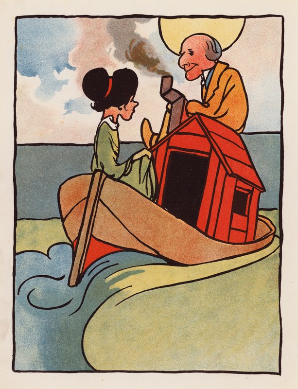 Nonsense: Vecchio e sua figlia a casa su una barca da Charles Robinson