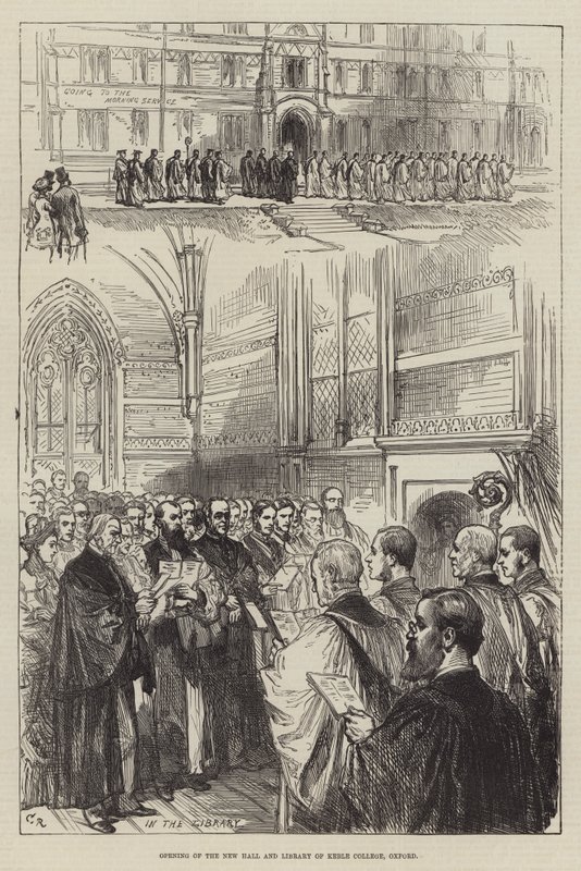 Inaugurazione della nuova sala e biblioteca del Keble College, Oxford da Sir John Charles Robinson