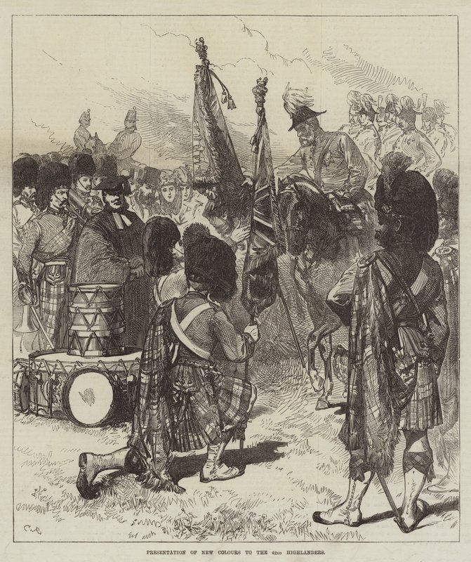 Presentazione di nuovi colori ai 42nd Highlanders da Sir John Charles Robinson