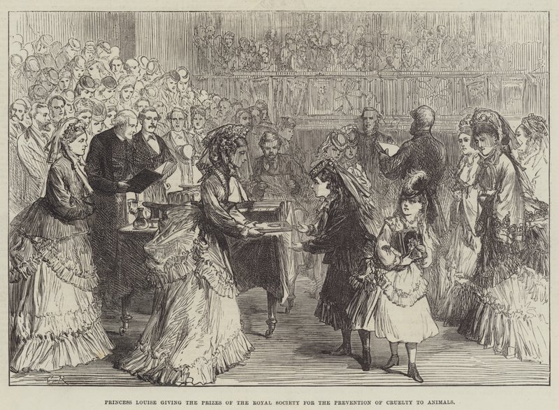 La Principessa Louise consegna i premi della Royal Society for the Prevention of Cruelty to Animals da Sir John Charles Robinson
