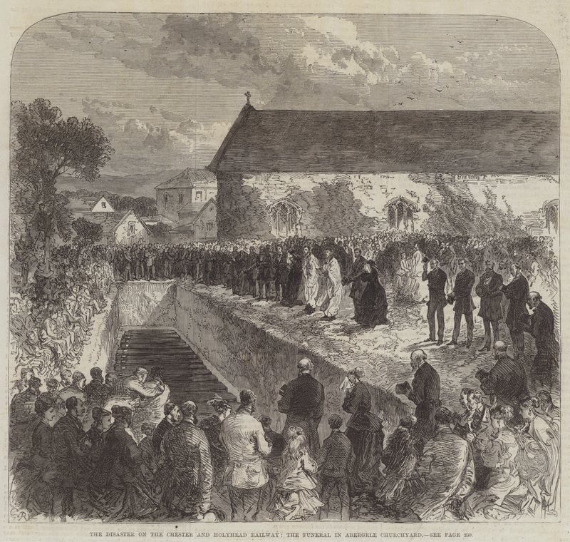 Il disastro sulla ferrovia Chester e Holyhead, il funerale nel cimitero di Abergele da Sir John Charles Robinson
