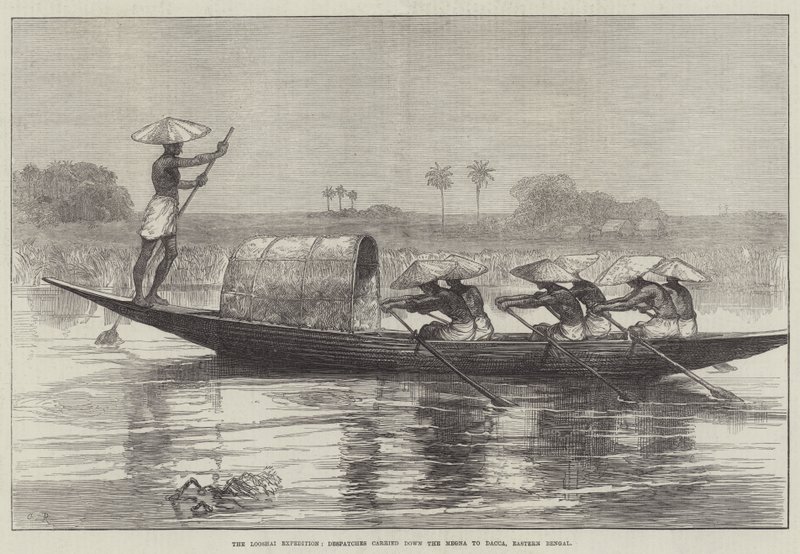 La spedizione di Looshai, dispacci trasportati lungo il Megna a Dacca, Bengala orientale da Sir John Charles Robinson